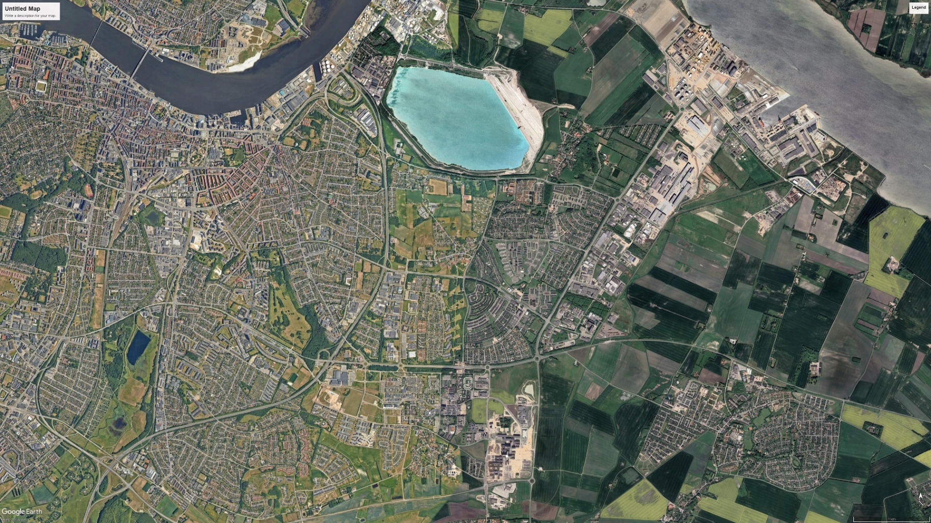 Luftfoto over Klarup og Aalborg-området